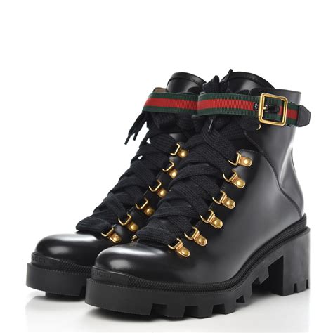 mens black gucci boots|gucci black combat boots.